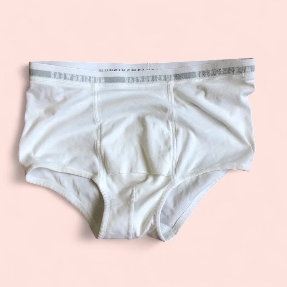 Musingwear Kangaroo Pouch Full Rise 100% Combed Cotton Sz 36 Briefs White